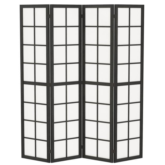 HOMCOM Indoor Room Partition, 4 Panel Folding Room Divider, Black