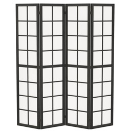 HOMCOM Indoor Room Partition, 4 Panel Folding Room Divider, Black