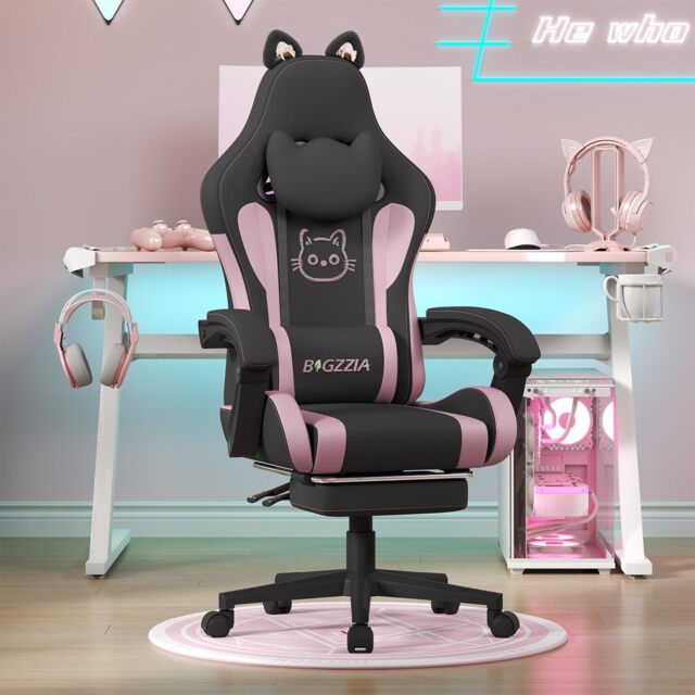 Rattantree Ergonomic Gaming Chair with Massage Support & Footrest