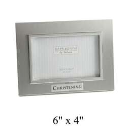 "Widdop Bingham 6"" x 4"" Aluminium Two Tone Christening Photo Frame"