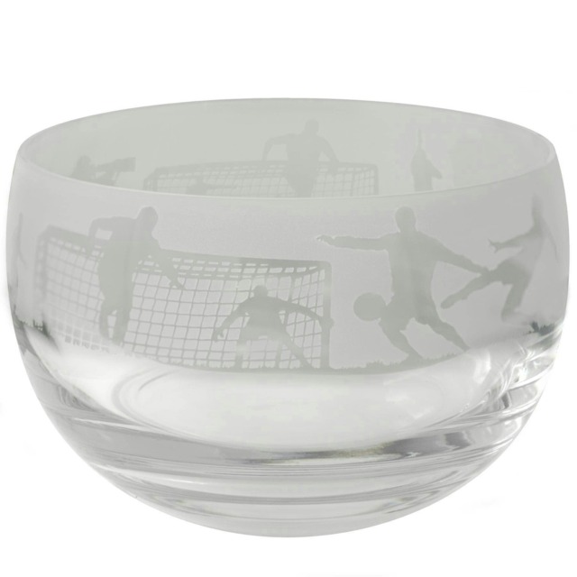 Animo Glass Decortive Etched Small Bowl Football