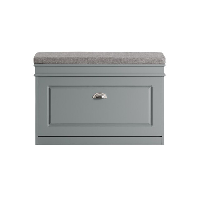 SoBuy Shoe Storage Bench with Seat Cushion, Gray, 29.5x9.4x20.1 inches, 12.95 kg - FSR82-L-HG
