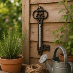 CKB LTD Wall Mounted Cast Iron Key Design Garden Thermometer for Indoor & Outdoor Use