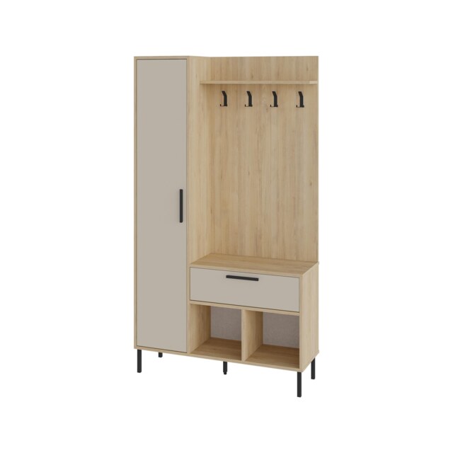 Decortie Acton Hall Tree Coat Stand 108x195cm Oak Sandstone