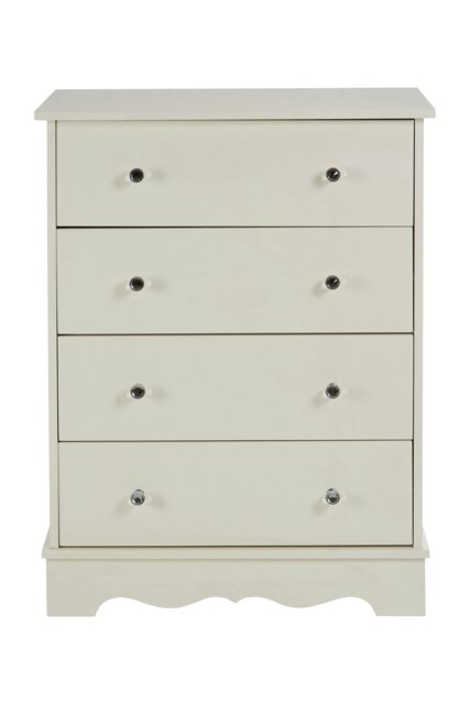 Interiors by Premier 4 Drawer Chest, White Dresser Chest of Drawers, White Dresser and Chest of Drawers, Modern Drawer Chest Cream