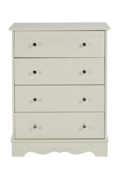 Interiors by Premier 4 Drawer Chest, White Dresser Chest of Drawers, White Dresser and Chest of Drawers, Modern Drawer Chest Cream