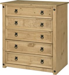 Corona Chest Of Drawers 5 Drawer Large Mexican Solid Pine