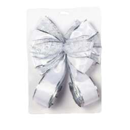 Premier Bow Tree Topper - White/Silver - One Size