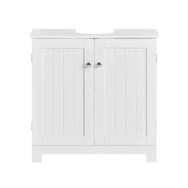 SoBuy Under Sink Bathroom Cabinet with 2 Doors and Adjustable Shelf, White, 23.6x11.8x23.6 inches, 9.7 kg - BZR18-II-W