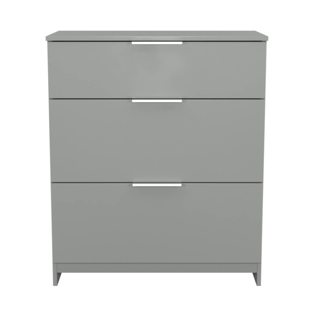 Dover 3 Drawer Deep Chest of Drawers in Uniform Grey & Dusk Grey (Ready Assembled) Grey Uniform Grey & Dusk Grey
