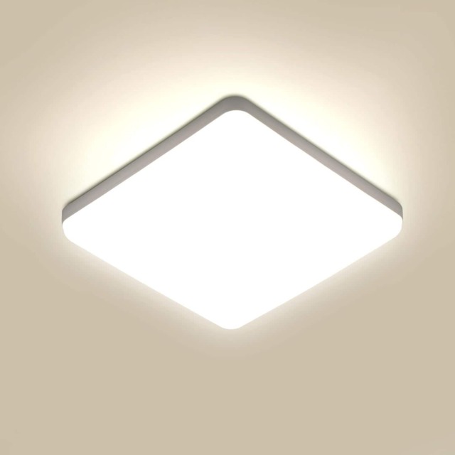 LED Ceiling Light Square White Flush Mount Neutral White 25cm