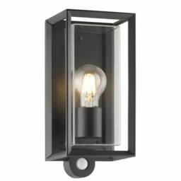 Brandon - Black Motion Sensor Outdoor Wall Light Black Clear 1
