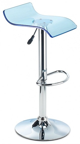 Tina Acrylic Bar Stool Height Adjustable - Blue Blue