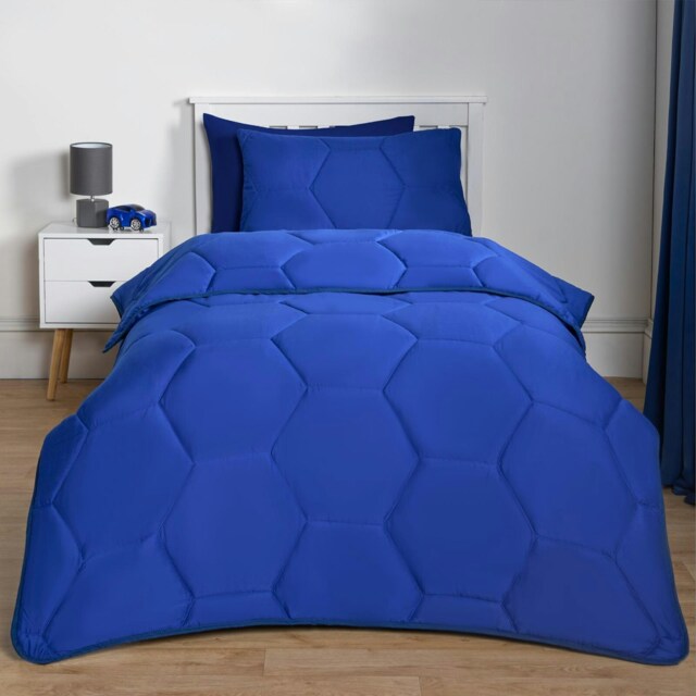 OHS Coverless Honeycomb Quilted 7.5 Tog Bedding Set, Single - Blue