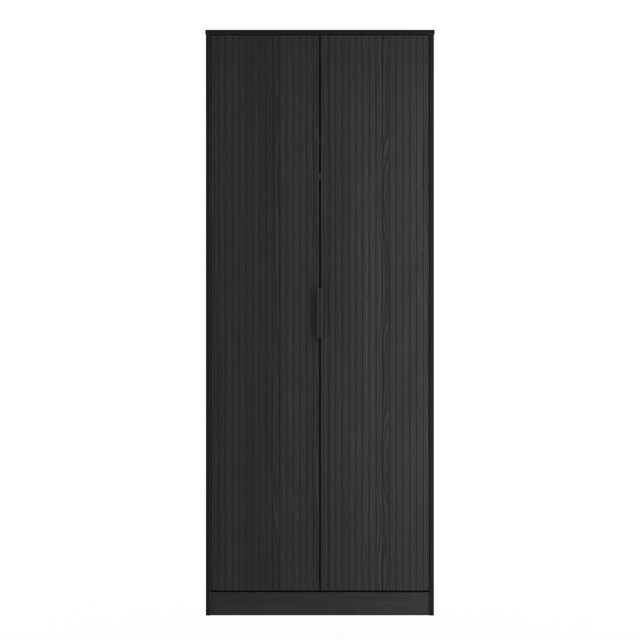 Menai Tall Double Wardrobe in Black Ash (Ready Assembled) Black Black Ash