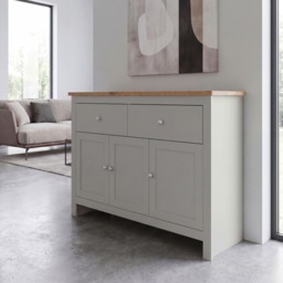 Vida Designs Arlington 2 Drawer 3 Door Sideboard Shaker Buffet Cabinet Storage, Grey & Oak Grey Grey & Oak 1