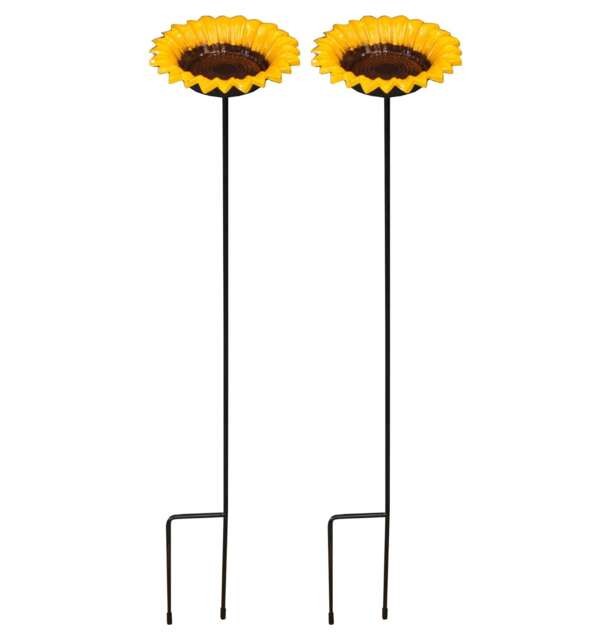 Cast Iron Wild Bird Sunflower Dish Bird Feeder (Set of 2)