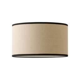 ValueLights Eva Natural Linen Fabric Black Trim Shade (D)35cm Black Cream