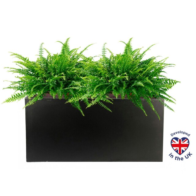 Black Concrete Trough Garden Planter H30 L60 W30 cm, 54 ltrs Cap.