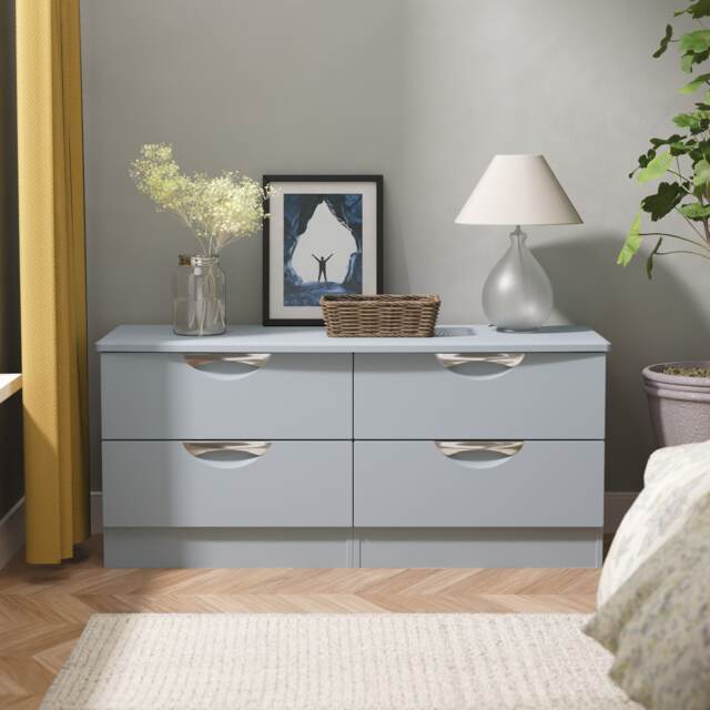 Holborn 4 Drawer Bed Box in Denim Blue (Ready Assembled) Blue Denim Blue