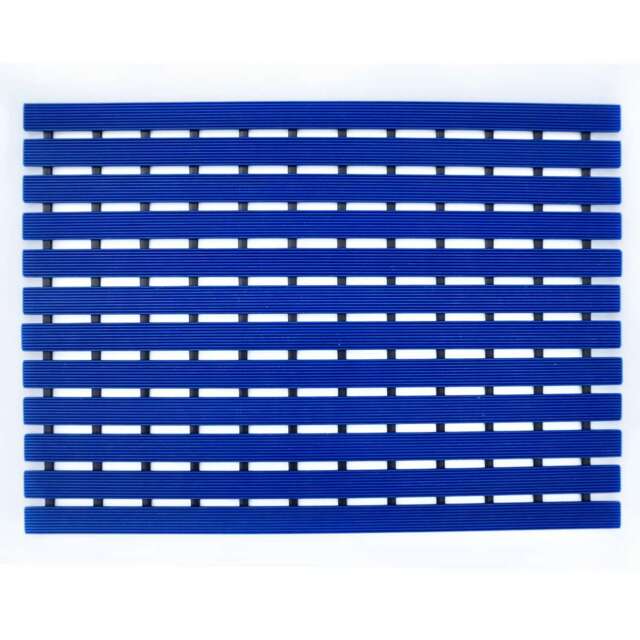 PVC Duckboard Non-Slip Shower Mat - 61cm x 43cm Blue Blue