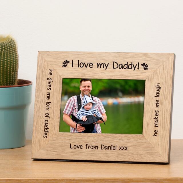 Personalised I Love My Daddy Wood Picture Frame 7 x 5 Fathers Day Dad