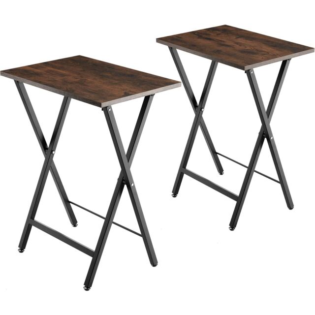 Bedside Table Phoenix Set of 2 - industrial style, foldable Brown Industrial wood dark, rustic 48 x 36 x 66,50 cm 2