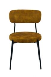 Stackable Glenn Dining Chairs (Pack of 2) - Velvet - L52 x W52 x H78 cm - Mustard Brown