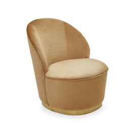 Orsina Gold Beige Base Chair, Gold Finish Accent Chair For Kid's Room, Stylish Armless Chair For Livingroom