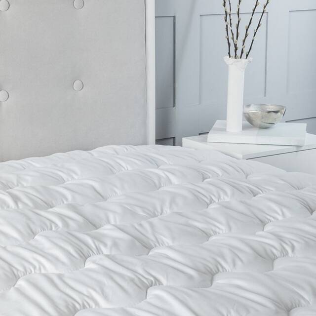 Dual Layer 3cm Mattress Topper Air Flow Hypo Allergenic Soft Touch Bedding White Double