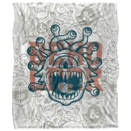 Dungeons & Dragons Retro Beholder Blanket - White - One Size