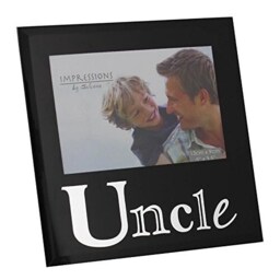 "Uncle 5"" x 3.5"" Black Glass Photo Frame By Juliana Freestanding Frames Gift"