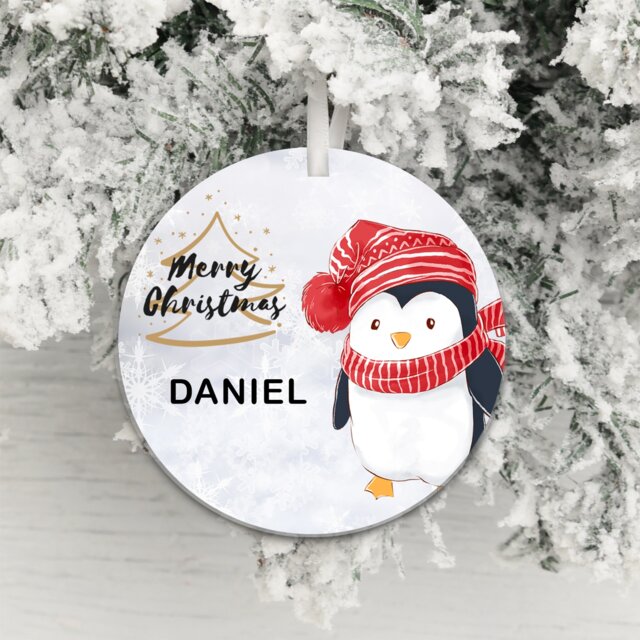 Personalised Childs Name Merry Christmas Decoration for Friend