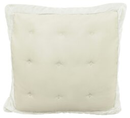 Modern Velvet Edge Cushion - 43cm x 43cm White Cream