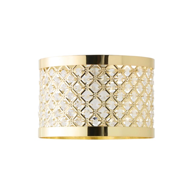 ValueLights Hadley Gold Easy Fit Acrylic Jewel Ceiling Shade and Bulb