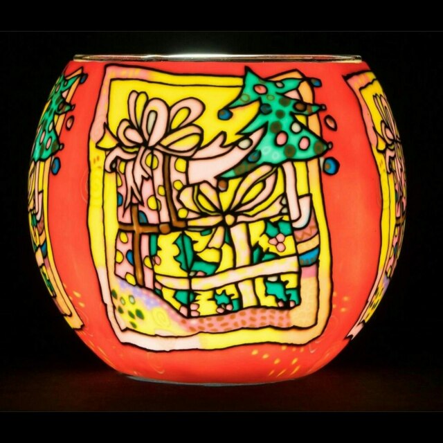 Milford Collection Tealight Holder Glass Nightlight Christmas Morning