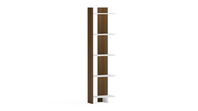 Decorotika Alice 5-tier Corner Bookcase Bookshelf Display Stand - 45 cm W x 19.6 cm D x 170 cm H