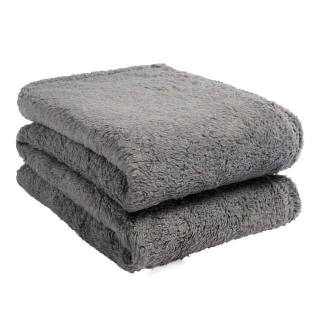 OHS Teddy Fleece Blanket, 125x150cm - Charcoal