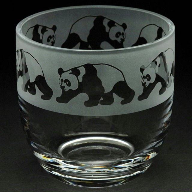 Animo Glass Candle Holder Engraved Pot Panda