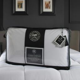 Premium Hotel Pillow Pair - Microfibre Satin Stripe Case - Denier Filled - 48 x 74cm White White 48 x 74cm 2