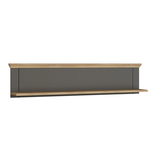 Pontypool Wall Shelf in Grey and Mauvella Oak