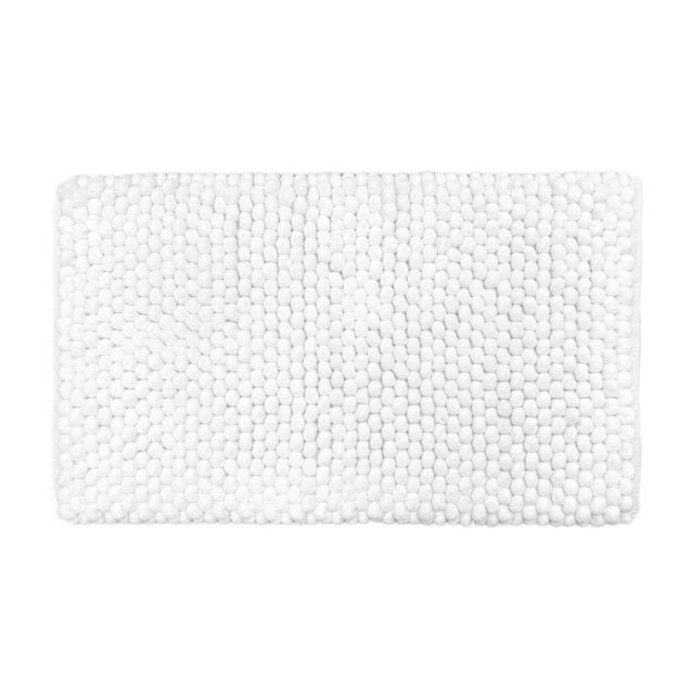 "Thick Chunky Bobble Bath Mat 50 x 80cm - Non Slip Bathroom Rug White White 50 x 80cm (20 x 32"") 1"