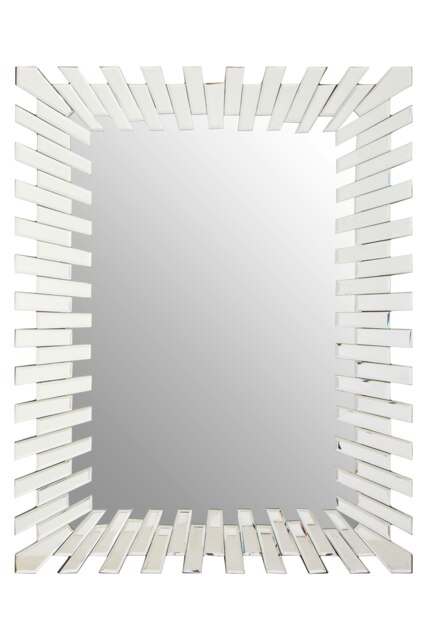 Puzzle Sunburst Wall Mirror Silver