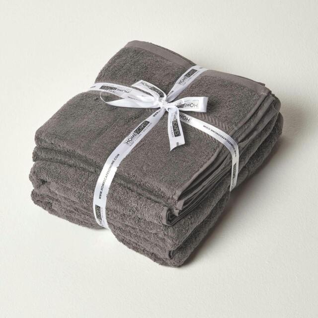 Homescapes Slate Grey Combed Egyptian Cotton Towel Bale Set 500 GSM