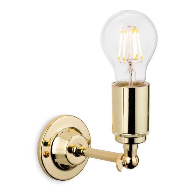Indy 1 Light Indoor Candle Wall Light Polished Brass, E27