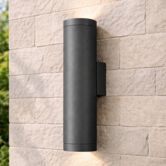 CGC Lighting LUCAS Anthracite Extra-Long Double GU10 Up-and-Down Outdoor Wall Light IP44 Grey Dark Grey Anthracite height: 30 cm, width: 7.5 cm, depth: 11 cm