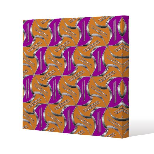 Geo Metalic Shapes (Canvas Print) / 77 x 77 x 4cm Multi