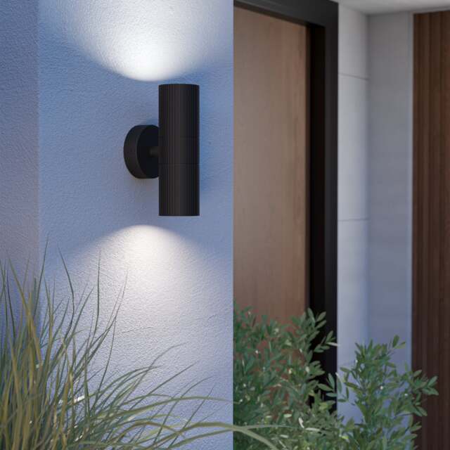 EGLO Tomelloso Modern Outdoor Up & Down Wall Light Black Black