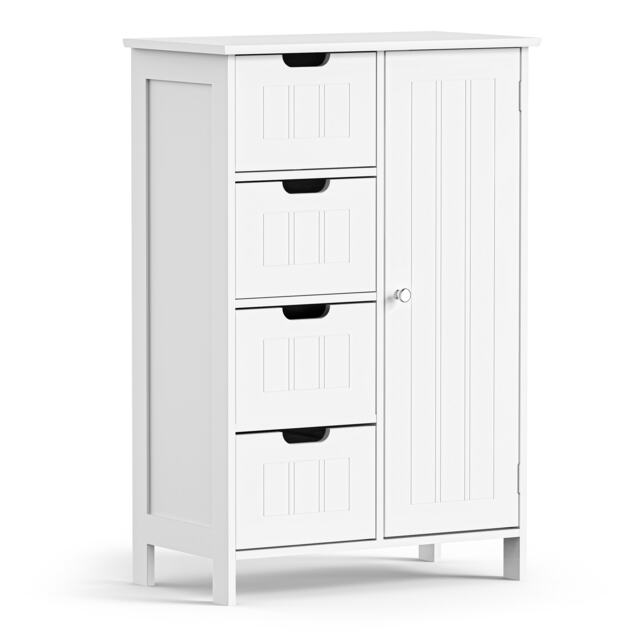 Vonhaus Holbrook Freestanding Bathroom Storage Cabinet with 4 Drawers