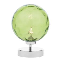 Esben Touch Table Lamp Polished Chrome With Green Dimpled Glass